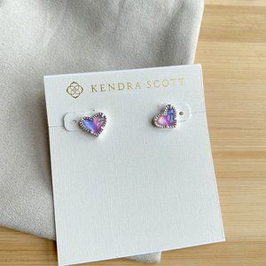 Kendra Scott Watercolor Ari Heart Earrings Silver
